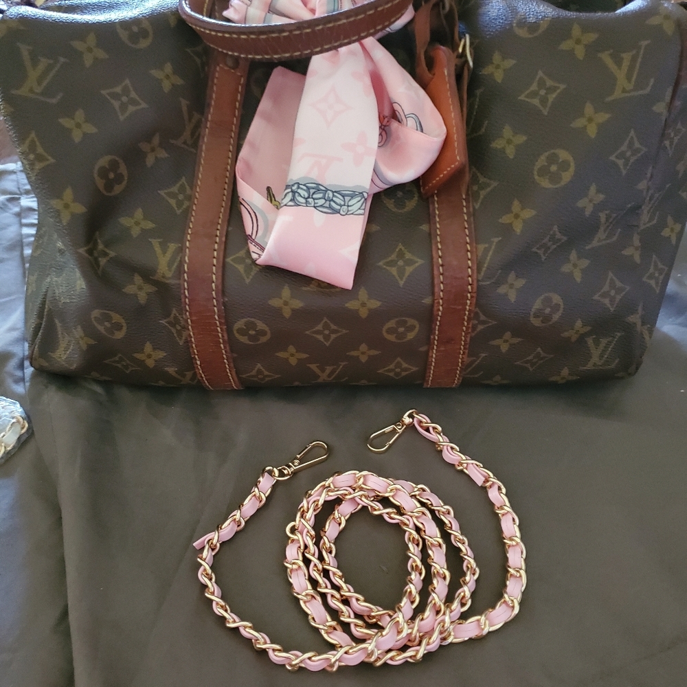 46" pink/gold crossbody handbag chain
